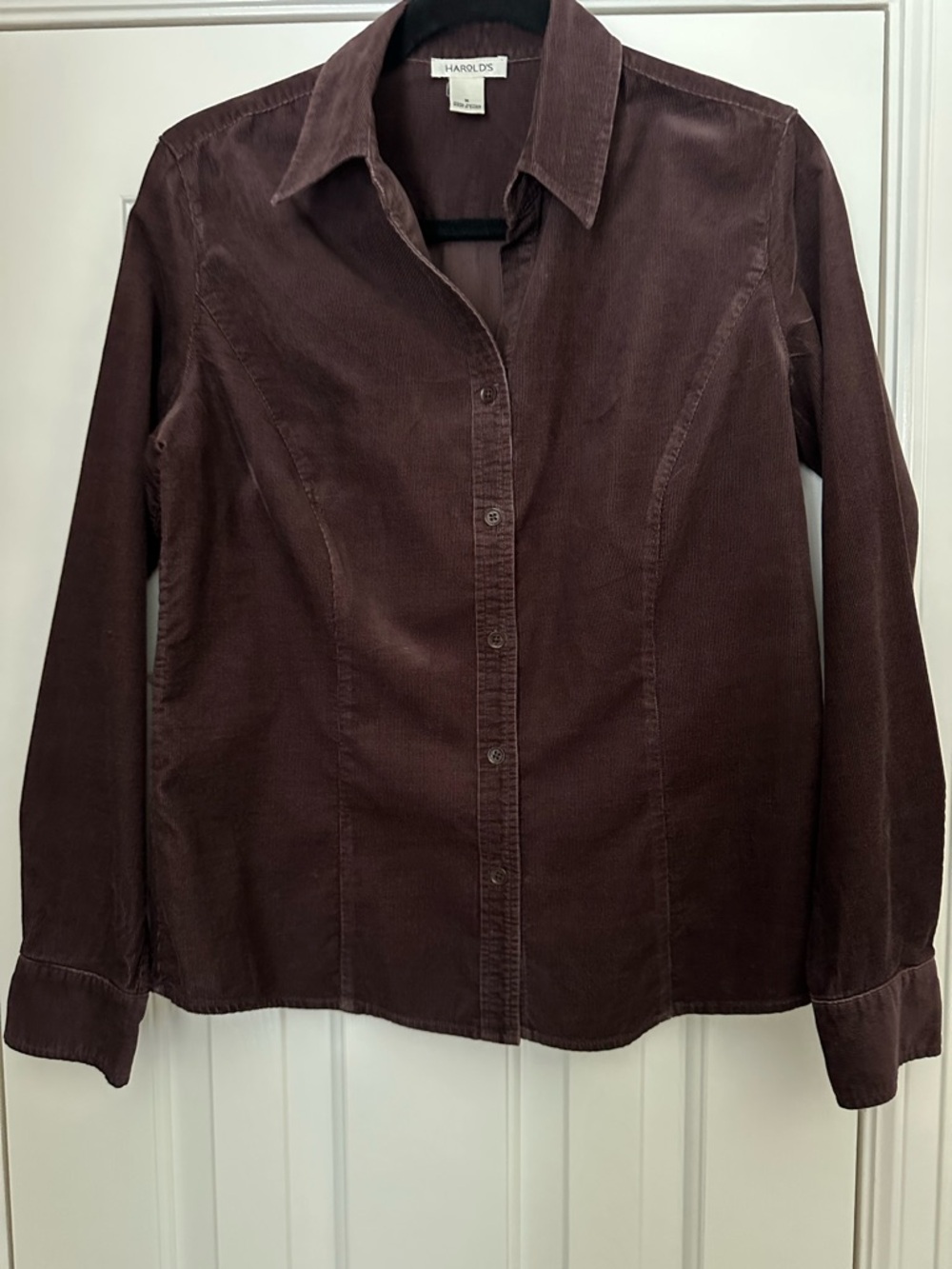 Harold’s, Brown, Fine Whale Cordurory, Botton Down Top.
Sz M
Very Good Condition